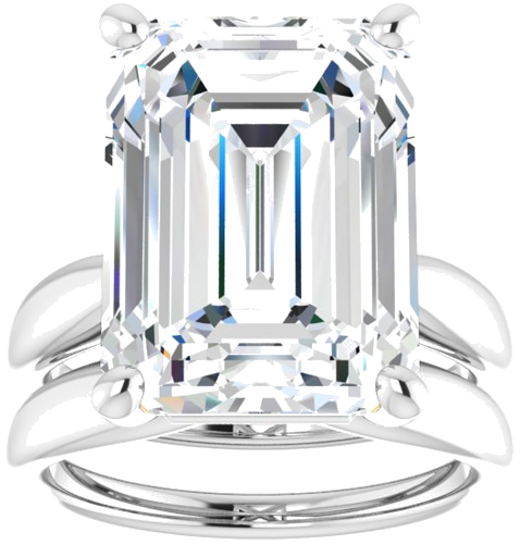Sužadėtuvių Žiedas 14k white gold Emerald 15mm x 11mm (8)
