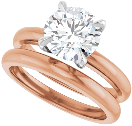 Sužadėtuvių Žiedas „Claw-Prong Solitaire“ 14k rose/white gold Round 8mm (10)