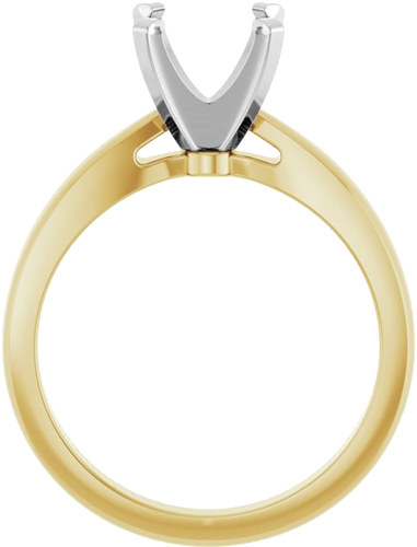 Sužadėtuvių Žiedas „Solitaire“ 585 Baltojo Ir Geltonojo Aukso Round 8mm (2)