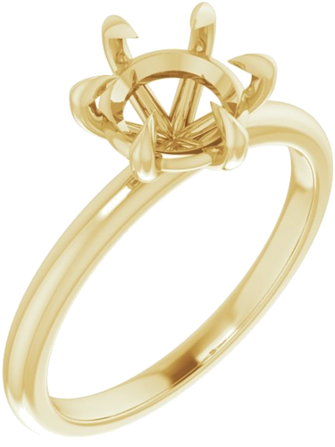 Sužadėtuvių Žiedas „Solitaire“ 585 Geltonojo Aukso Round 7.4mm (1)