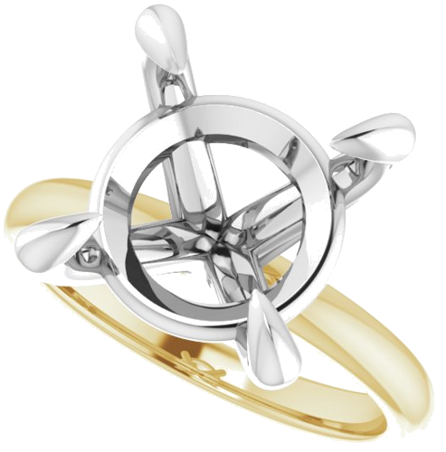 Sužadėtuvių Žiedas „Solitaire“ 14k yellow/white gold Round 12mm (5)
