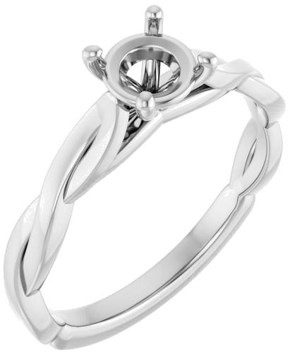 Sužadėtuvių Žiedas „Infinity-Inspired“ 14k white gold Round 5.5mm (1)
