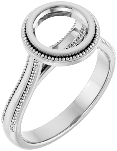 14K White 7.4 mm Round Engagement Ring Mounting (1)