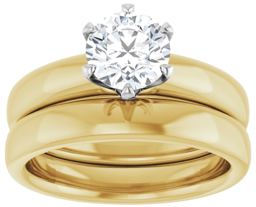 Sužadėtuvių Žiedas „Solitaire“ 585 Baltojo Ir Geltonojo Aukso Round 6.5mm (8)