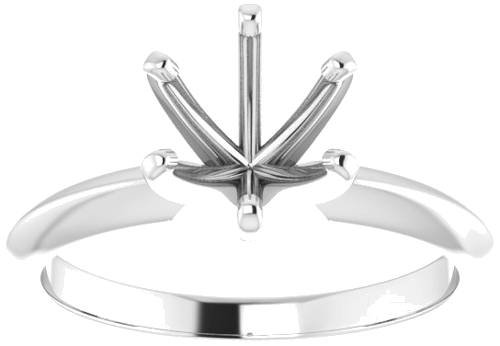 Platinum 6.6-7.2 mm Round 6-Prong Solitaire Ring Mounting (3)