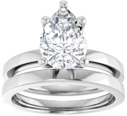 Sužadėtuvių Žiedas „Solitaire“ 417 Baltojo Aukso Pear Shape 10mm x 7mm (8)