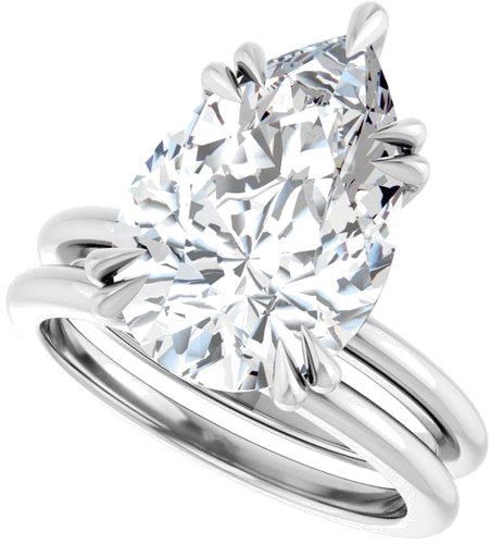 Sužadėtuvių Žiedas „Double Claw-Prong“ 10k white gold Pear 15mm x 10mm (10)