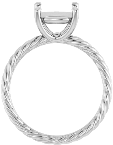 Sužadėtuvių Žiedas „Solitaire Rope“ 14k white gold Round 9.4mm (2)
