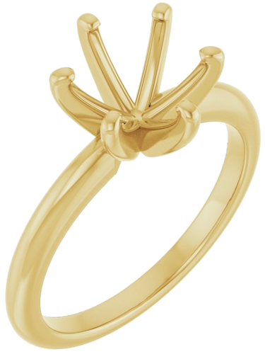 14K Yellow  8.2 mm Round Solitaire Engagement Ring Mounting (1)