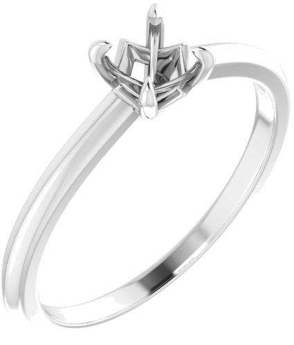 Sužadėtuvių Žiedas „Solitaire“ 585 Baltojo Aukso Round 5.2mm (1)