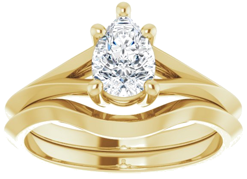 14K Yellow 7x5 mm Pear Solitaire Engagement Ring Mounting (8)