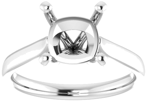 Sužadėtuvių Žiedas „Solitaire“ 585 Baltojo Aukso Cushion 8mm (3)