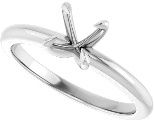 Sužadėtuvių Žiedas „Claw-Prong Solitaire“ 14k white gold Round 5.8mm (5)