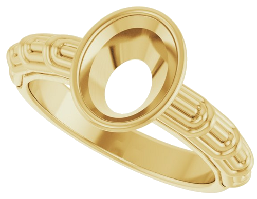 Sužadėtuvių Žiedas „Solitaire“ 585 Geltonojo Aukso Oval 9mm x 7mm (5)