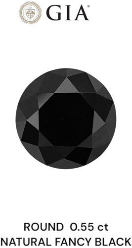 0.55 carat Fancy Black-VVS2 Excellent cut Natūralus Round Deimantas (1)