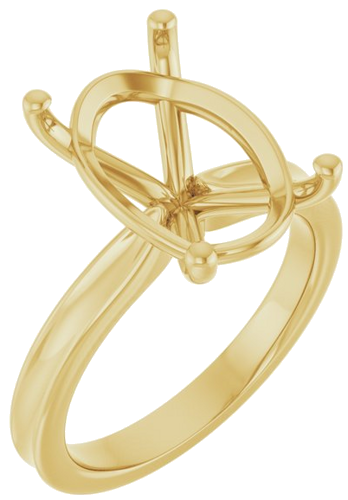 Sužadėtuvių Žiedas 14k yellow gold Elongated Cushion 14mm x 10mm (1)