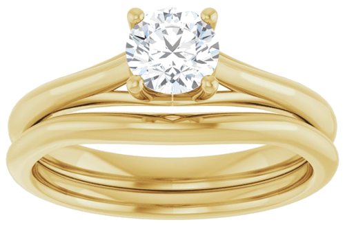 14K Yellow 5.2 mm Round Solitaire Engagement Ring Mounting (8)