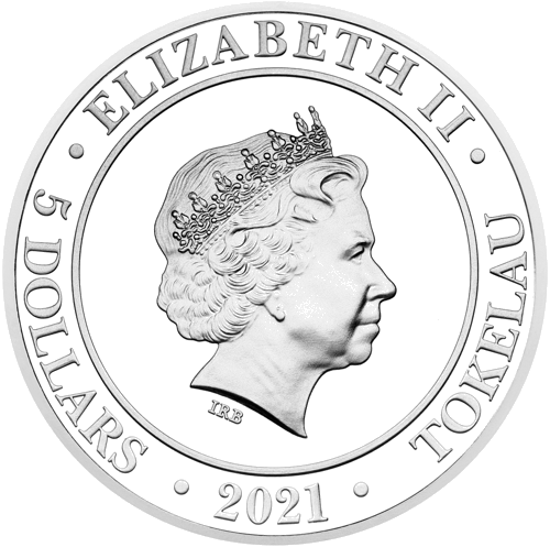 1 oz Богиня Европа 2021 Токелау серебряная монета (2)