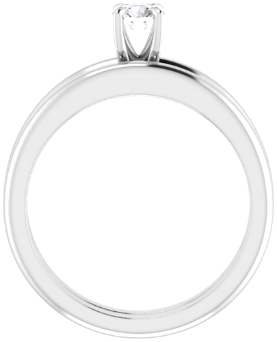 Sužadėtuvių Žiedas „Solitaire“ 585 Baltojo Aukso Round 4.1mm (7)