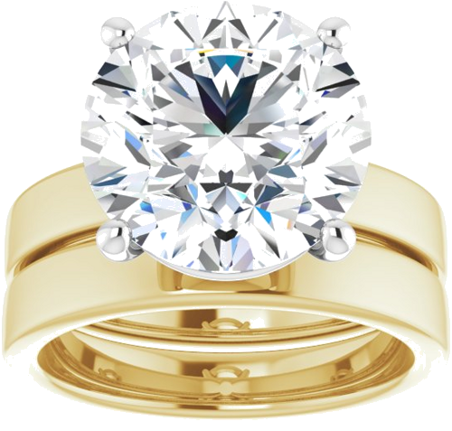 Sužadėtuvių Žiedas „Solitaire“ 14k yellow/white gold Round 12mm (8)