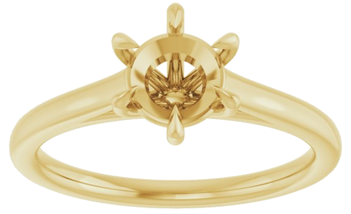 Sužadėtuvių Žiedas „Claw-Pong“ 14k yellow gold Round 6.5mm (3)