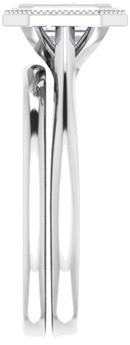 Sužadėtuvių Žiedas „Bezel-Set“ 585 Baltojo Aukso Emerald 8mm x 6mm (9)