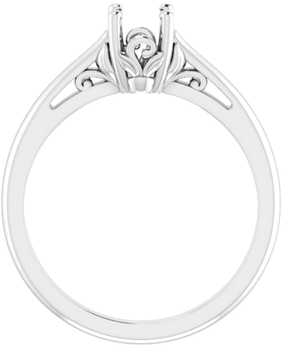 14K White 5.2 mm Round Solitaire Engagement Ring Mounting (2)