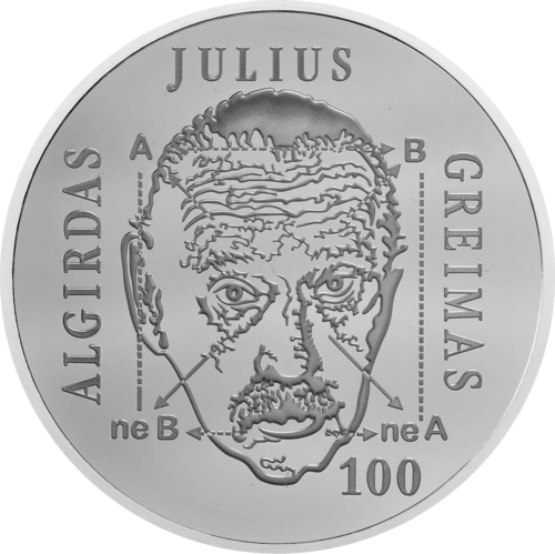 2017 Algirdas Julius Greimas Lietuva 20 eurų sidabrinė moneta (1)