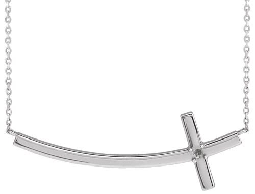 Pakabukas „Sideways Cross“ 14k white gold Round 2.5mm (1)