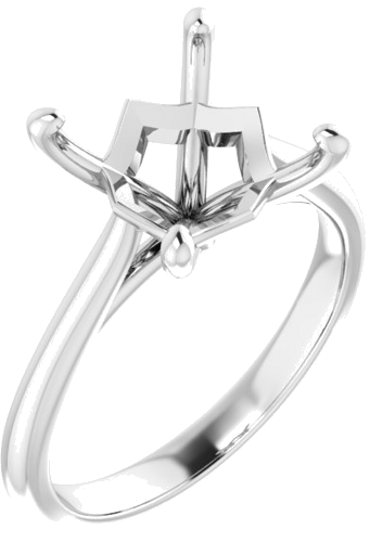Sužadėtuvių Žiedas „Solitaire“ 14k white gold Square 8mm (1)