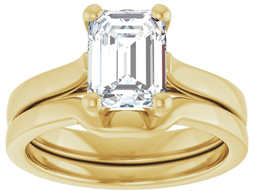 Sužadėtuvių Žiedas 14k yellow gold Emerald 8mm x 6mm (8)
