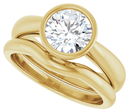 Sužadėtuvių Žiedas „Bezel-Set Solitaire“ 14k yellow gold Round 7mm (10)