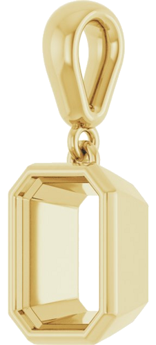 Pakabukas „Bezel-Set Charm“ 10k yellow gold Emerald 8mm x 6mm (2)
