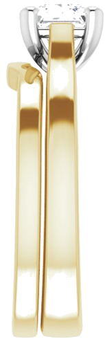Sužadėtuvių Žiedas 10k yellow/white gold Square 5mm (9)