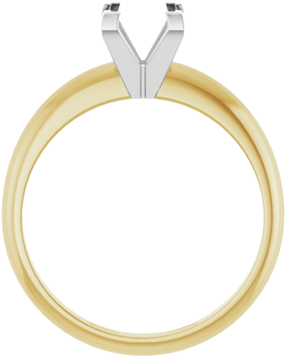 14K Yellow White 5.5 mm Square V-End 4-Prong Engagement Ring Mounting (2)