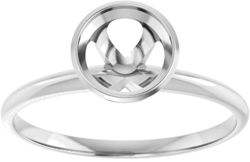 14K White 6.5 mm Round Solitaire Engagement Ring Mounting (3)