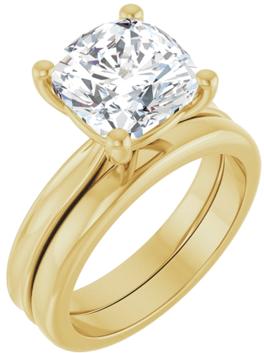 Sužadėtuvių Žiedas 14k yellow gold Cushion 9mm (6)