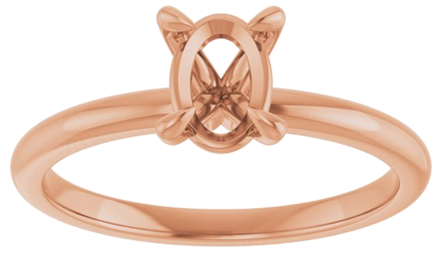 Sužadėtuvių Žiedas „Solitaire“ 585 Rožinis Aukso Oval 7mm x 5mm (3)