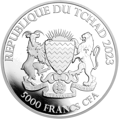 1 oz Богиня Европа 2023 Чад сребърна монета (2)