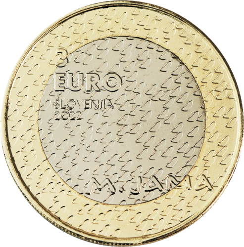 2022 Slovėnija Matija Jama 3 eurų moneta (1)