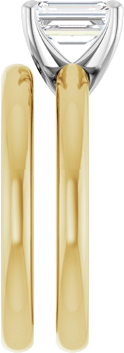 Sužadėtuvių Žiedas „Solitaire“ 585 Baltojo Ir Geltonojo Aukso Emerald 7mm x 5mm (9)