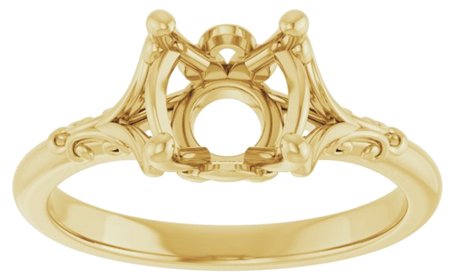 Sužadėtuvių Žiedas „Solitaire“ 14k yellow gold Round 7.4mm (3)
