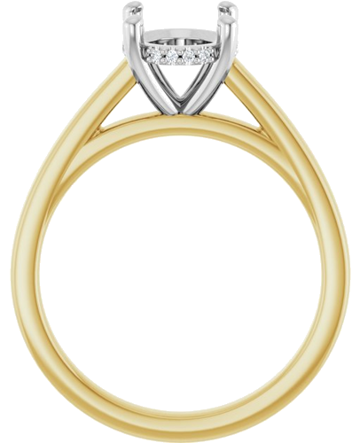 Sužadėtuvių Žiedas „Hidden Halo-Style“ 14k yellow/white gold Oval 9mm x 7mm (2)