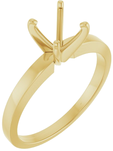 14K Yellow 6-6.6 mm Round 4-Prong Solitaire Ring Mounting (1)
