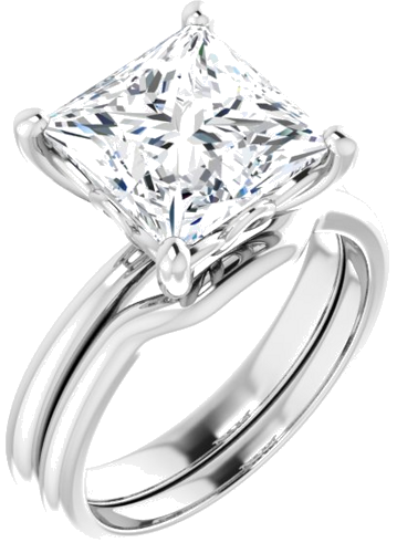 Sužadėtuvių Žiedas 14k white gold Square 9mm (6)