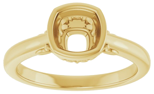 Sužadėtuvių Žiedas „Bezel-Set“ 417 Geltonojo Aukso Cushion 6mm (3)