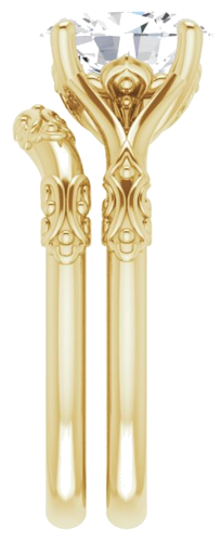 14K Yellow 9x7 mm Oval Solitaire Engagement Ring Mounting (9)