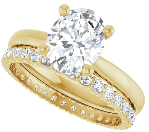 14K Yellow 9x7 mm Oval Solitaire Engagement Ring Mounting (10)