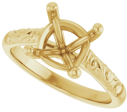 Sužadėtuvių Žiedas „Solitaire“ 14k yellow gold Cushion 8mm (5)