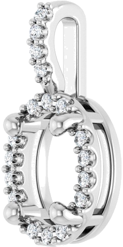 Pakabukas „Halo-Style“ 14k white gold Oval 7mm x 5mm (2)